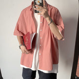 Wiaofellas High Quality Short Sleeve Shirts for Boyfriend Gift Hawaii Mens Fashion Trends Clothing Button Up blouses and Oversize Tops