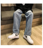 Men's Fashion Loose Jeans Straight Autumn New Woman Casual Jeans Mans Streetwear Korean Black Hip Hop Jeans Trouser