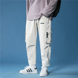 Wiaofellas New Men Cargo Pants Hip Hop Harem Multi-Pocket Korean Designer Sweatpants Streetwear Casual Cargo Joggers Men Plus Size