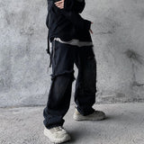 Wiaofellas Black Loose Jeans Men High Street Pants Fashion Retro Baggy Ulzzang Ripped Harajuku Summer Casual Hip Hop Pants Streetwear Male