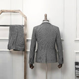 Wiaofellas Men Suits Tailor-Made 2 Pieces Tuxedo Double Breasted High Street Tweed Suits Formal Wedding Business Causal Prom Tailored