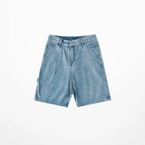 Wiaofellas Summer INS Five Point Sport Sanding Jean Shorts Men Tide Brand Short Pants Hip Hop High Street Oversize Wash Retro Men's Shorts