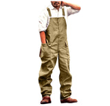Wiaofellas Fashion Mens Jeans Wash Jumpsuit Streetwear Solid Colors Pocket Loose Suspender Bib Pants Work Trousers Overalls Pantalones#g3