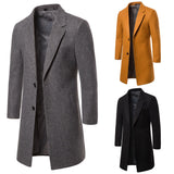 Wiaofellas Men Suits England Style Overcoat Outerwear Suits Regular Fit Extra Long Jacket Blazer Wool Blend New Costume Homme