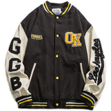 Wiaofellas new letter embroidered jackets coat women's street hip-hop stitching baseball uniform couple loose bomber jacket casual top