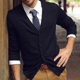 Wiaofellas Men Top Quality Small Horse V-neck Cardigan Cotton Autumn Winter Jersey Jumper Hombre Pull Homme Hiver Pullover Knitted Sweater