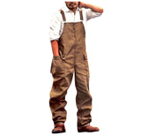 Wiaofellas Fashion Mens Jeans Wash Jumpsuit Streetwear Solid Colors Pocket Loose Suspender Bib Pants Work Trousers Overalls Pantalones#g3