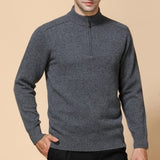 Wiaofellas High-quality Men Alligator Half Zipper High Collar Cotton Sweater Jersey Jumper Hombre Pull Homme Men Knitted Sweaters Top