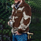 Wiaofellas Fashion Plaid Woolen Jumpers Mens Autumn Winter Warm Long Sleeve Loose Sweaters Casual Turn-down Collar Tops Men Streetwear