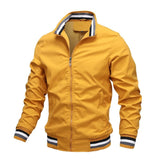 Wiaofellas Men's Jackets Casual Autumn Mens Solid Color Sports Jackets Slim Fit Business Coats Fashion Baseball Coats Mens Clothing