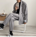 Men's Leisure High Quality Coats Western-style Clothes Suit Jackets Chic Loose Blazer Grey/black/green Color Outerwear M-3XL