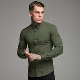 Wiaofellas Shirt Men's Summer Thin Section Non-iron Modal Shirt Men's Black Long-sleeved Business Career Trend 6 Colors