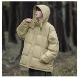 Wiaofellas High Quality Hooded Down Jacket Men Down Coat Thick Warm Puffer Jacket Zipper Couple Clothing Long Sleeve Branded Men's Clothes