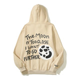 Wiaofellas High Street Letter Foam Skull Vintage Fleece Hooded Hoodies Men and Women Pullover Casual Loose Autumn Winter Sweatshirts