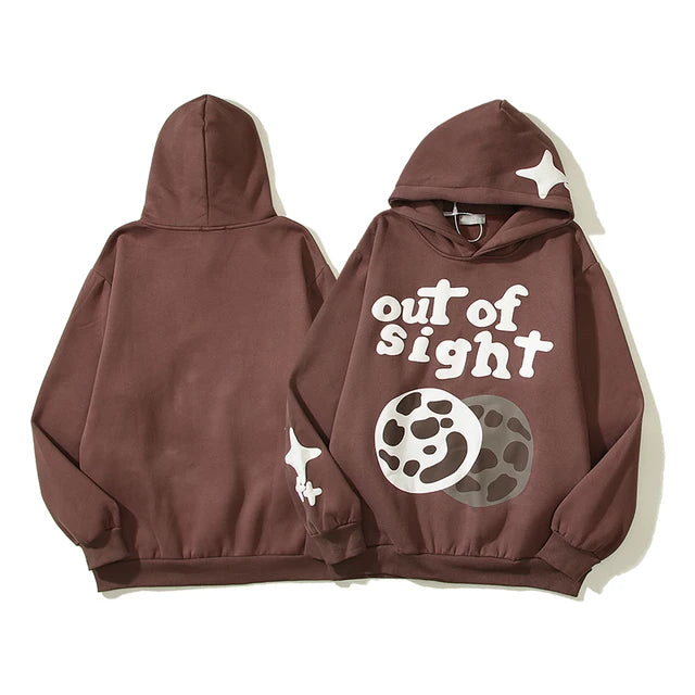 Wiaofellas High Street Letter Foam Skull Vintage Fleece Hooded Hoodies Men and Women Pullover Casual Loose Autumn Winter Sweatshirts
