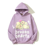 Wiaofellas High Street Letter Foam Skull Vintage Fleece Hooded Hoodies Men and Women Pullover Casual Loose Autumn Winter Sweatshirts