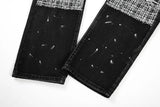 Wiaofellas High Street Patchwork Hole Distressed Painted Jeans Pants for Men Straight Y2K Baggy Casual Cargos Oversized Denim Trousers