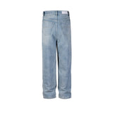 Wiaofellas High Street Washed Blue Wide Leg Baggy Jeans for Men and Women Straight Ropa Hombre Y2k Denim Pants Oversized Loose Trousers