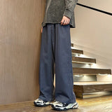Wiaofellas Hong Kong Style New Jeans for Men's Sports No Iron Japanese Loose Pants Youth Fashion Daily Casual Handsome Men Clothing