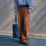 Wiaofellas Japanese Washed Jeans Trendy Men's Old Oversized Loose Denim Straight Pants Retro Casual Mopping Pants for Men Y2k Streetwear