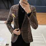 Wiaofellas Male Winter New High End Business British Style Slim Fit Thick Blazers / Men's Fashion High Quality Suit Jacket Coat