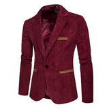 Wiaofellas Men Corduroy Suits Jackets Male Smart Casual Dress Suits High Quality Blazers Slim Single-breasted Suits Jackets and Coats 3XL