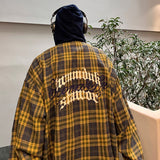 Wiaofellas Men Plaid Hooded Long Sleeve Shirts Spring New Korean Shirt Neutral Woman Gothic Fashion Casual Oversize Hip Hop Shirt Coat