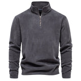 Wiaofellas Men's Windbreaker Jackets For Men Fall Winter Warm Fleece Tops Men Sweatshirts Casual Pullover Fashion Solid Color Sweatshirt