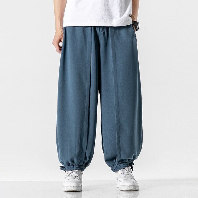 Wiaofellas Mens Haren Pants Basic Solid Color  Baggy Joggers Sports Pants Hip Hop Trousers Casual Loose 2023 New Male Pant