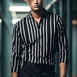 Wiaofellas Mens Long Sleeve Shirt Streetwear Men's Clothing Casual Shirts Men Leopard Print Vintage Button-up Lapel Shirt 2023 Fall Fashion