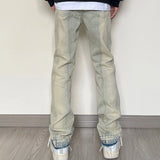 Wiaofellas New Gradient Jeans Men's Korean Streetwear Fashion Brand Baggy Washed Denim Trousers Hip Hop Versatile Straight Wide-leg Pants