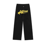 Wiaofellas New Y2K high street men hip-hop print trendy high waist loose jeans couple retro casual straight-leg pants gothic trousers