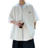 Wiaofellas Printed Clothing Oversized Shirt For Men Streetwear Short Sleeve Harajuku Spring Korean Shirt Woman Fashion Casual Shirts