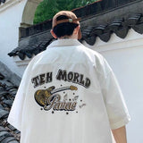 Wiaofellas Printed Clothing Oversized Shirt For Men Streetwear Short Sleeve Harajuku Spring Korean Shirt Woman Fashion Casual Shirts