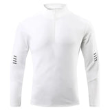 Wiaofellas Quick Drying Male Long Sleeve Zip Tops One Jogger Men Streewtear Outdoor Solid Round Neck Tee t Shirts Clothing Training Shirts