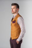 Wiaofellas Men's Vest Wool Double Breasted Formal Casual Business Waistcoat Slim Tailored Sleeveless Jacket Social Chaleco