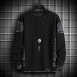 Wiaofellas New Mens Harajuku Hoodie Hip Hop Sweatshirt Stitching Print Autumn Fake Two Piece Sportswear Dot Pullover Men Clothing 5XL