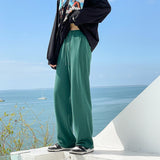 Wiaofellas Men's and women's casual trousers spring and autumn models show thin all-match loose straight-leg sweat pants wide-leg pants