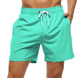 Wiaofellas Fashion Beach Shorts Elastic Closure Men's Swim Trunks Quick Dry Beach Shorts With Zipper Pockets