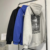 Wiaofellas Black, Blue, Light Gray, Hoodie Men Hooded Street Heavy Pounds 500G Spring Autumn Men's Wear