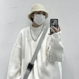 Wiaofellas Half High Neck Sweater Men's Autumn and Winter New Trend Knitwear Loose and Versatile Temperament Commuter Casual Coat