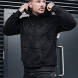 Wiaofellas European and American Men's Plush Fashion Hoodie Autumn and Winter Leisure Sports Hooded Top Men Clothing  Harajuku