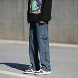 Wiaofellas Brown Blue Black Baggy Jeans Men Fashion Cargo Jeans Men Japanese Streetwear Hip-hop Loose Straight Denim Pants Mens Trousers