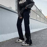 Wiaofellas Streetwear Men New Fashion Jeans Pants Straight Loose High Waist Denim Trousers Classic Casual Solid Color Jeans C209