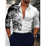 Wiaofellas Autumn Fashion Men Shirts Oversized Shirt Casual Totem Print Long Sleeve Tops Men's Clothing Club Cardigan Blouses High Quality