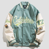 Wiaofellas American retro letter embroidery leather jackets coats women's new street trend all-match baseball uniform couple loose top