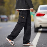 Wiaofellas Men's Cargo Pants Y2k Fashion Vintage Street Slim Hiking Summer Trousers Man Multi Pocket Long Multipockets Cotton Emo Slacks XL