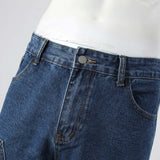 Wiaofellas Men's Retro Hip Hop Pants Street Jeans Pants  Slim Fit Straight Tube Harajuku Oversize Loose Baggy Denim Pants Cargo Trousers