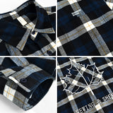 Wiaofellas Z211 Plaid Vintage Shirt Long Sleeve 100% Cotton High Quality Men Business Casual Classical Blouse Soft Comfortable Premium Tops