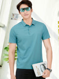 Wiaofellas Summer Men Polo Shirts Plus Size Sportswear Solid Breathable Quick Dry Polos Male Stretch Nylon Spandex Golf Tee Shirt 8XL